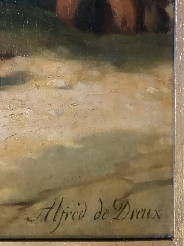 French 19th-Century Oil Painting: Alfred de Dreux - Capitaine des Mousquetaires - Image 7