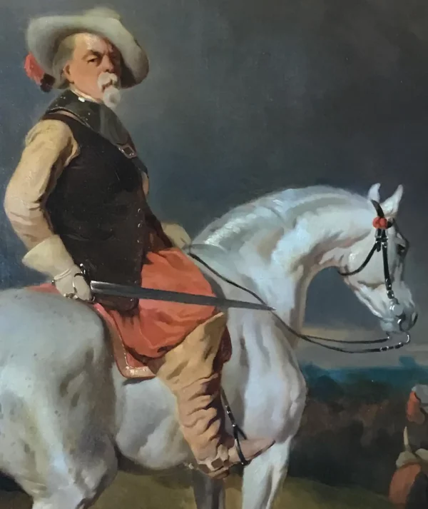 French 19th-Century Oil Painting: Alfred de Dreux - Capitaine des Mousquetaires - Image 3