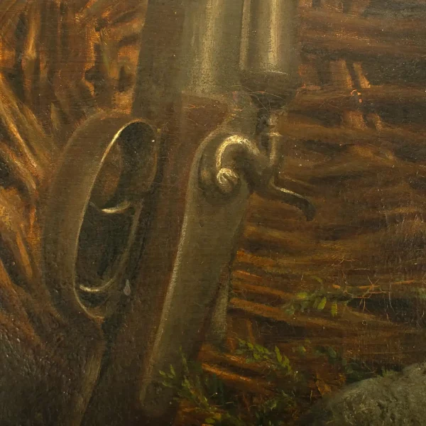 Still life "AFTER THE SHOOT" H Tickner (British) dated 1901, oil on canvas - Image 8