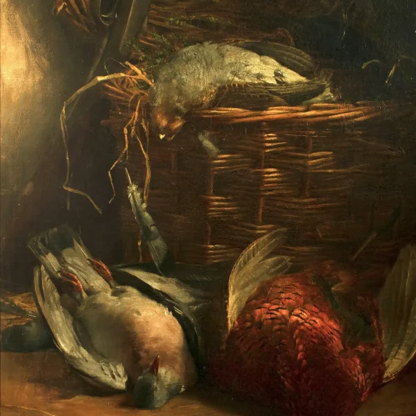 Still life "AFTER THE SHOOT" H Tickner (British) dated 1901, oil on canvas - Image 5