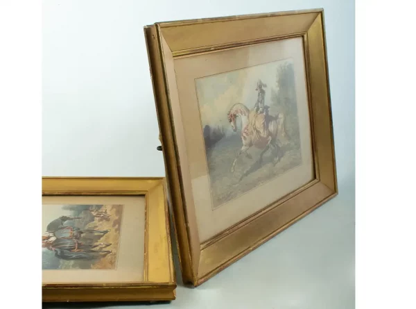 Théodore Fort (1810–1896) - Pair of Watercolours - Elegant Ladies on Horseback - Image 9