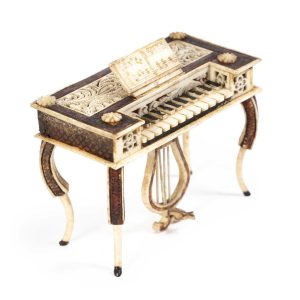 Antique Prisoner of War Carving – Miniature Piano with Sheet Music