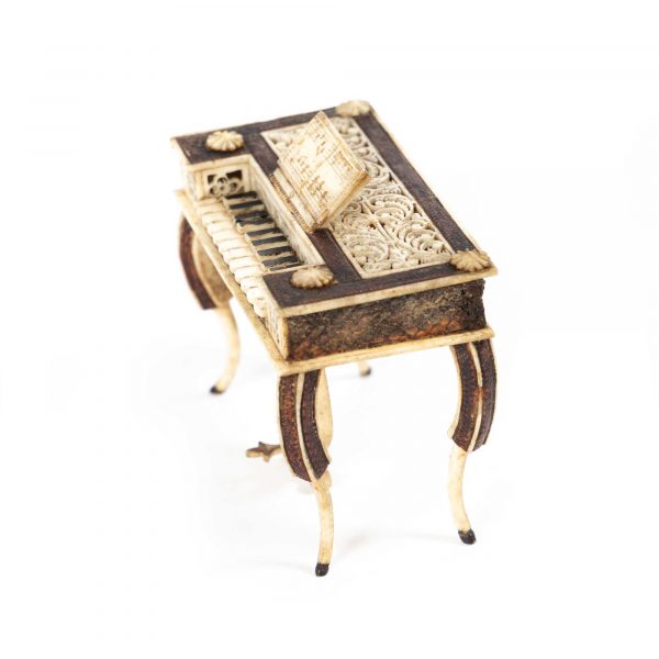 Antique Prisoner of War Carving – Miniature Piano with Sheet Music - Image 2