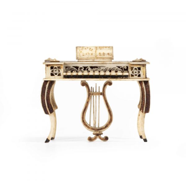 Antique Prisoner of War Carving – Miniature Piano with Sheet Music - Image 4