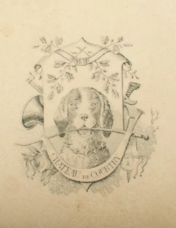 Antique French Ironstone Plate – “L’Ami du Chasseur”, Château de Courtry - Image 3