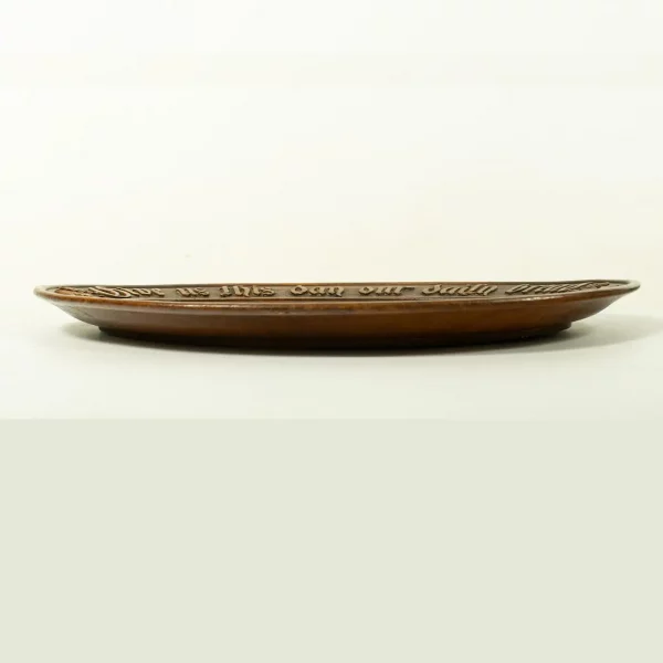 'GIVE US THIS DAY OUR DAILY BREAD' Carved Oak Vintage Platter - Image 6