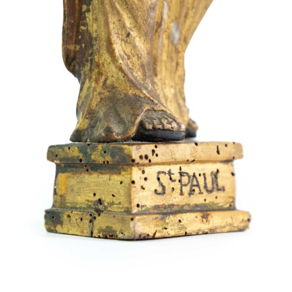 SAINT PAUL: Statuette in carved and gilded polychrome wood Late 18th century - Image 6