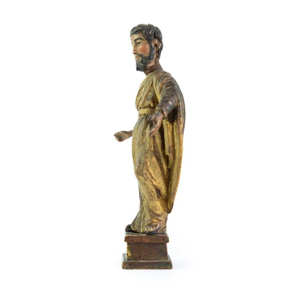 SAINT PAUL: Statuette in carved and gilded polychrome wood Late 18th century - Image 2