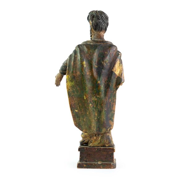 SAINT PAUL: Statuette in carved and gilded polychrome wood Late 18th century - Image 3
