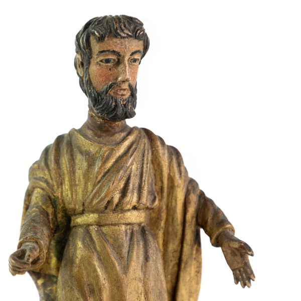 SAINT PAUL: Statuette in carved and gilded polychrome wood Late 18th century - Image 4