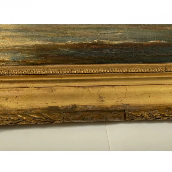 French School, 19TH CENTURY, Oil on Canvas - SPANISH GALLEONS AT ANCHOR IN A BAY - Image 9