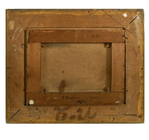 J Truman, dated 1870, Portrait of a White Horse in its Stable, Signed - Image 4