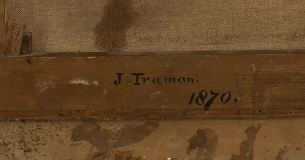 J Truman, dated 1870, Portrait of a White Horse in its Stable, Signed - Image 5
