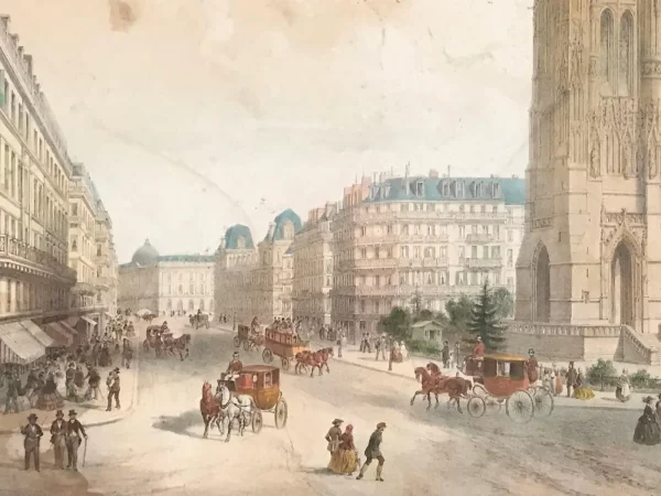 Pair of Double-Sided 19th Century European Watercolours – Paris, Venice - Image 8