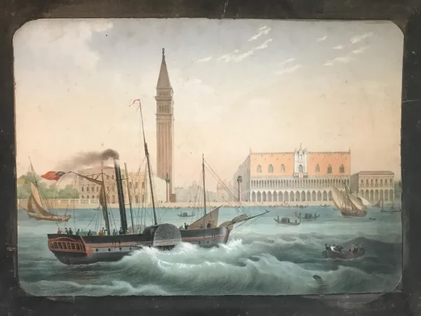 Pair of Double-Sided 19th Century European Watercolours – Paris, Venice - Image 10